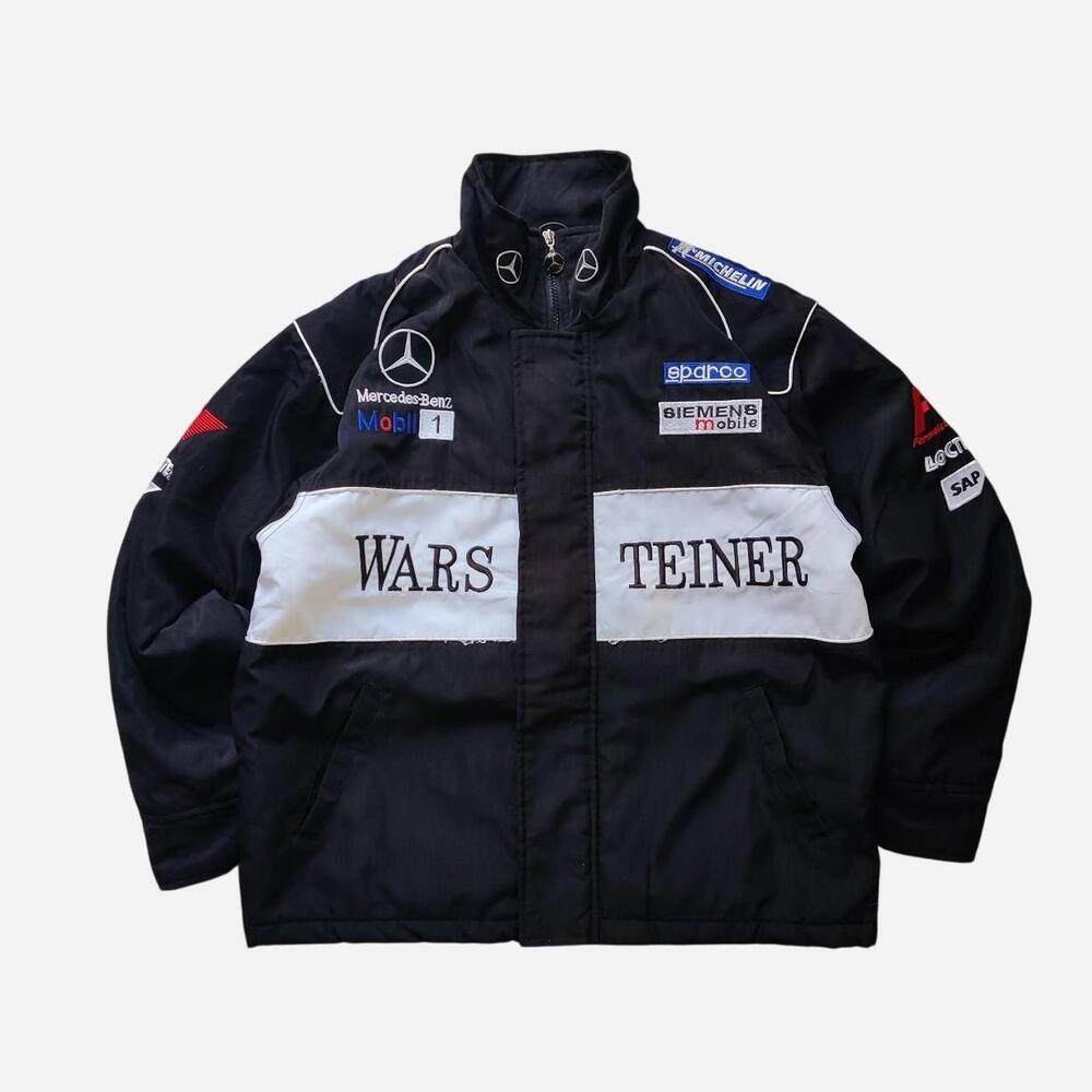 vintage Mercedes McLaren F1 Racing black lightweight jacket